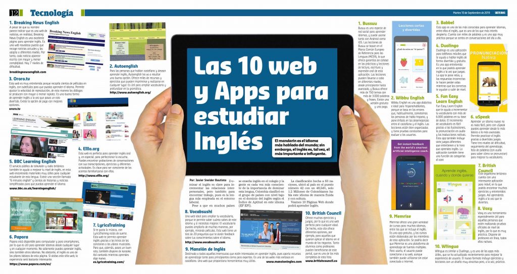 Especial Tecnoogía 10 apps para estudiar Inglés