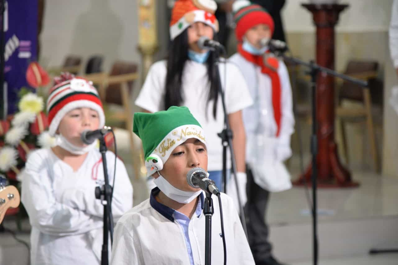 Los niños de Tunja participaron activamente en el Aguinaldo Boyacense 2020. Fotografía Boyacá Sie7e Días.