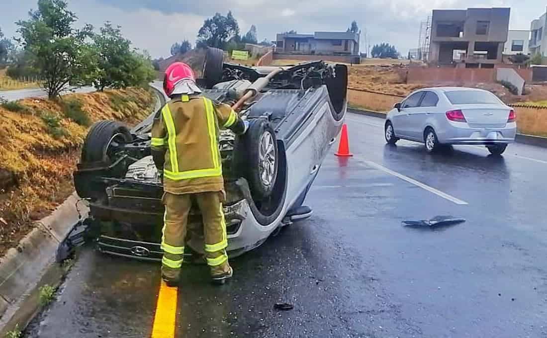 Accidente de tránsito en Tunja. Foto: Bomberos Tunja.