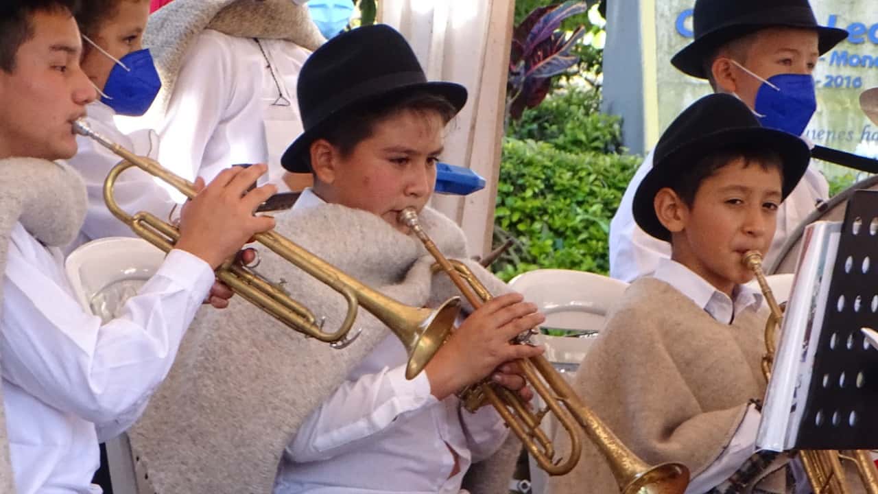 Los niños de campos y veredas volvieron a entonar los aires de la esperanza en los zonales de bandas musicales. Fotografía archivo particular.