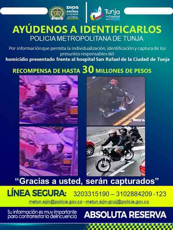 Con este cartel la Policía, que avanza en la investigación, busca ayuda en la comunidad para capturar cuanto antes a los responsables. Foto: Archivo particular.