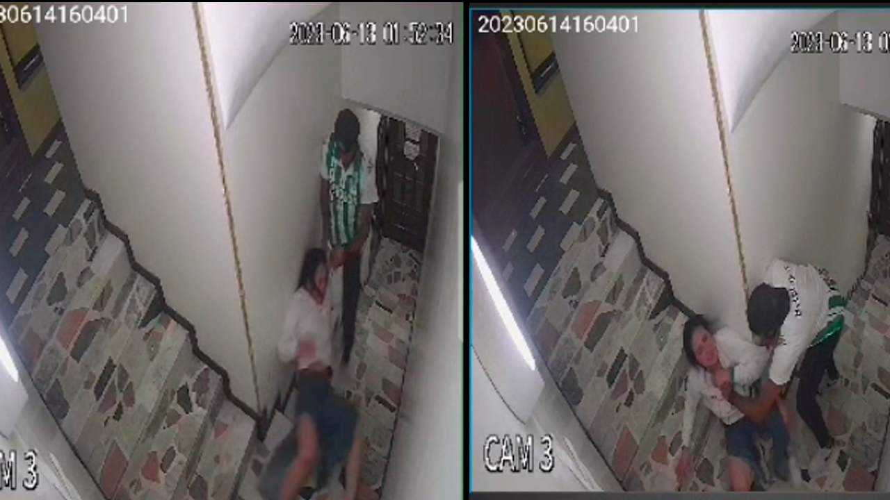 Cristian Castillo es buscado por las autoridades en Chiquinquirá luego de la brutal agresión a su compañera sentimental. Foto: Imágenes tomadas del video.