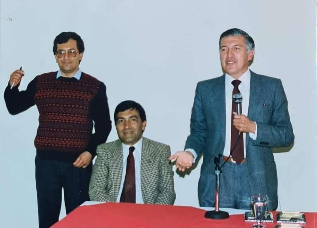 Osmar Correal acompañado de Armando Suescún, centro y Gustavo Núñez Valero, derecha. Foto: Archivo particular.