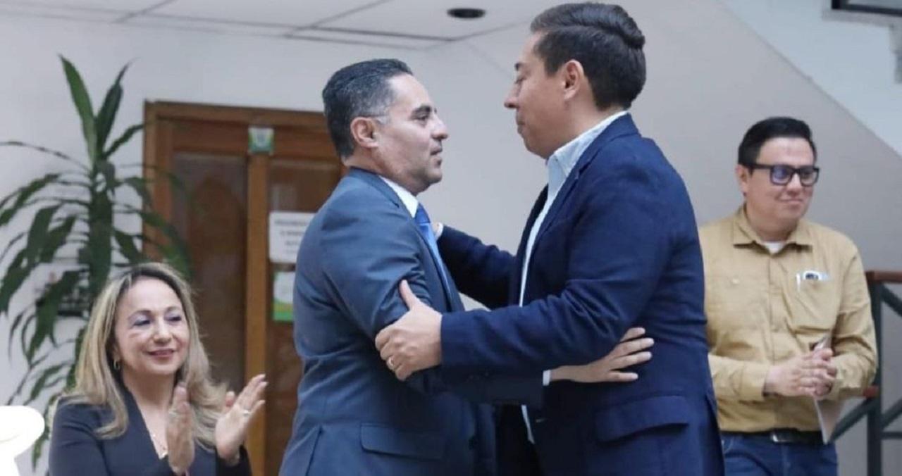 Giovanny Alberto Acevedo Barrera (izquierda), director de Participación y Acción Comunal de la Gobernación de Boyacá. Foto: archivo particular