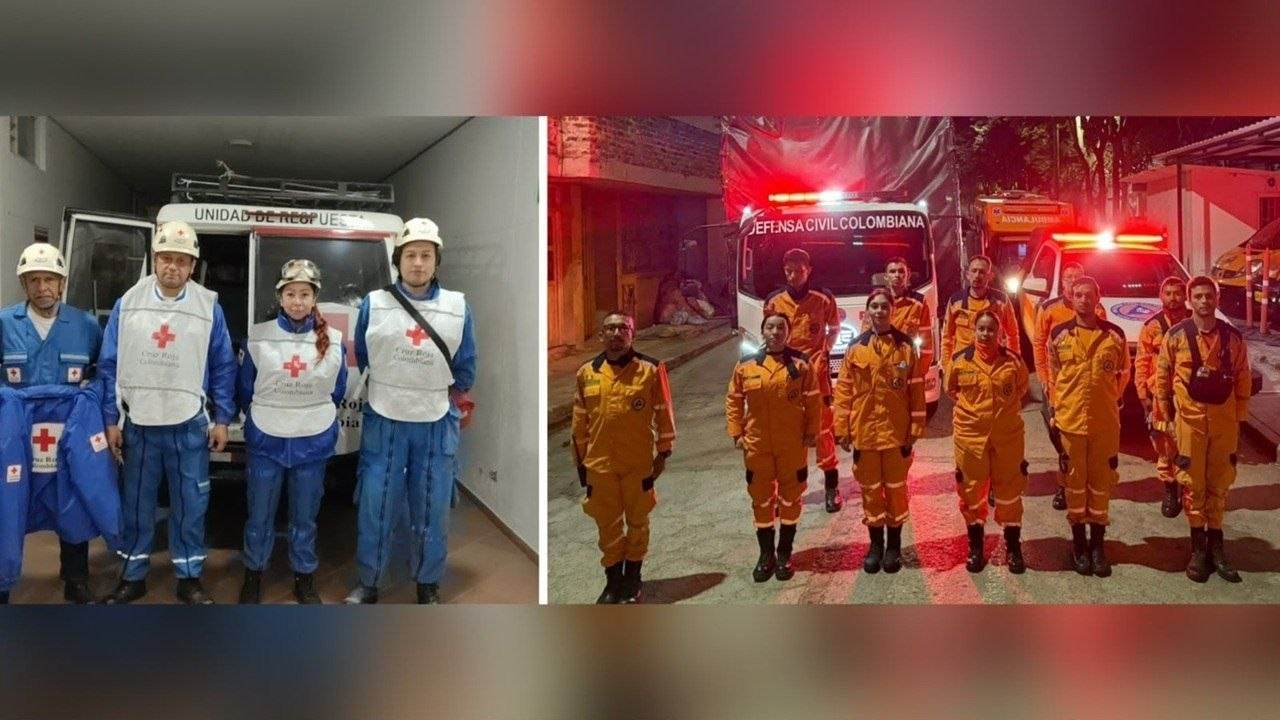 Socorristas de Duitama se desplazaron esta madrugada a Villa de Leyva a apoyar la emergencia. Cruz Roja y Defensa Civil ya se encuentran en la zona del incendio. Fotos: archivo particular