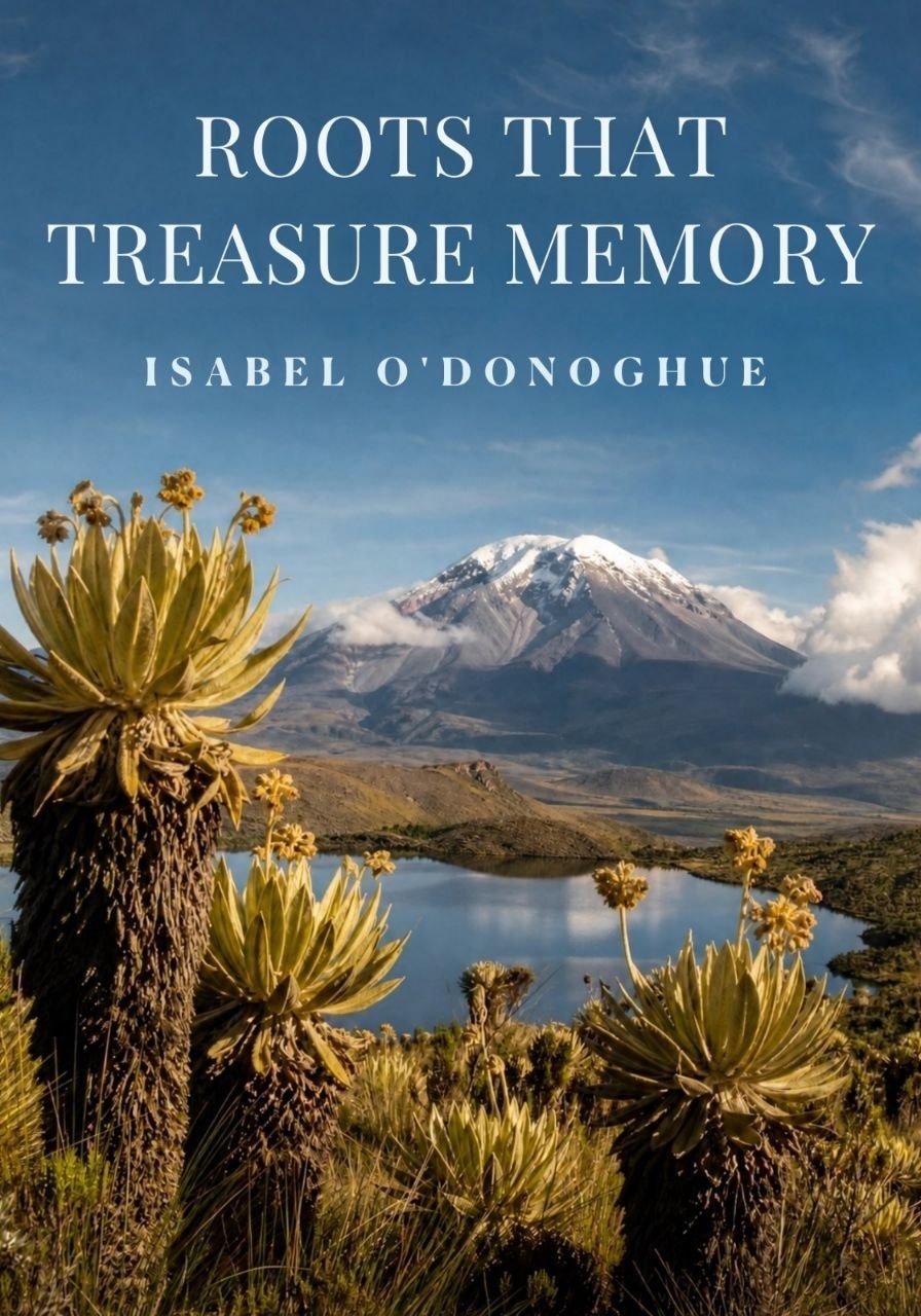Portada en inglés de la novela 'Raíces que atesoran memoria', de la escritora boyacense Isabel O’Donoghue. Foto: archivo particular