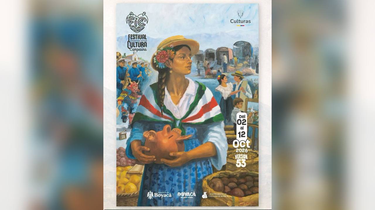 Boyacá se convierte en símbolo, memoria y esperanza en la imagen oficial de la edición 53 de FICC, creada por el maestro Neil Avella. Foto: Bernardo Toloza.